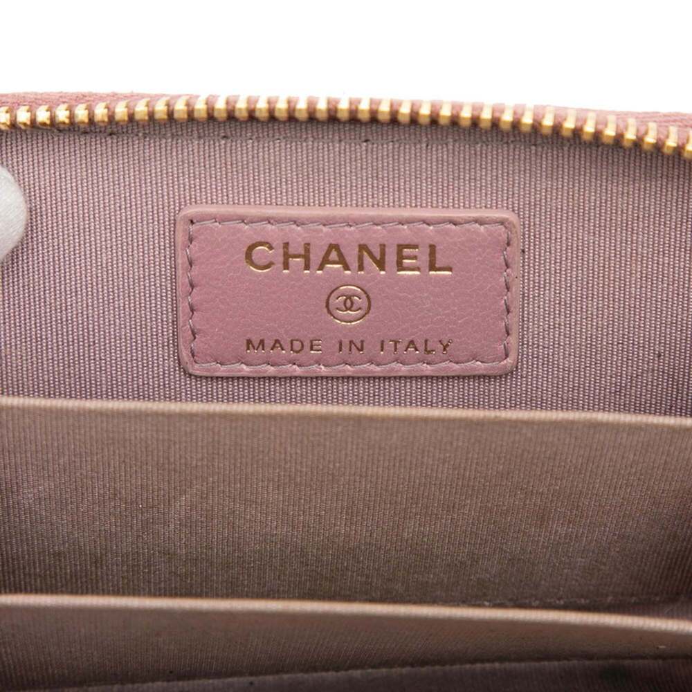 CHANEL Purple Lambskin Leather Logo Wallet - Picture 5 of 7